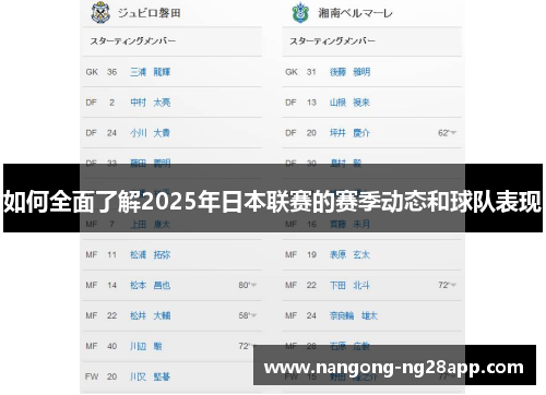 如何全面了解2025年日本联赛的赛季动态和球队表现